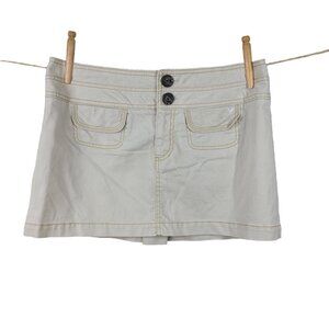 Vintage Y2K American Eagle Mini Short Skirt Size 10 Super Low Rise Khaki Tan